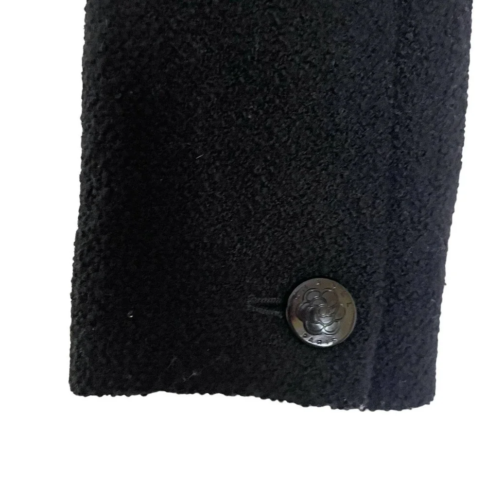 CHANEL Vintage Boucle Black Wool Dinner Jacket Cropped Blazer Archival 2003